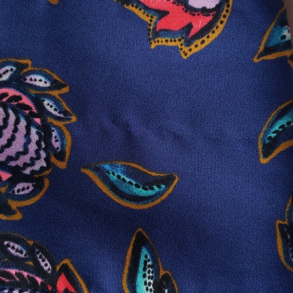 Express Long Sleeve Blue Floral Retro Blouse XS - Picture 9 of 10